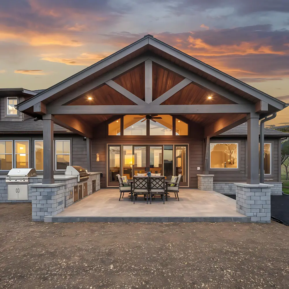 Covered Porch Design Mountain Estates Are Built Around