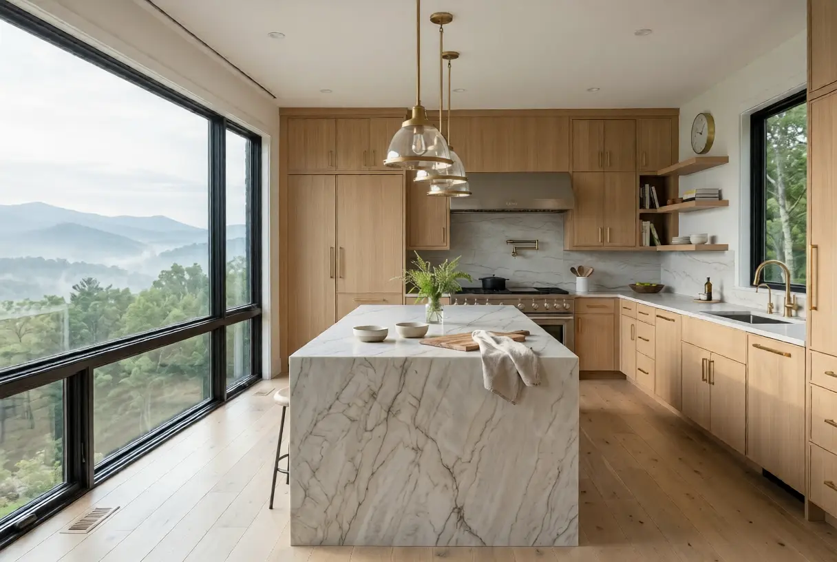 Luxury kitchen remodeling in Western North Carolina with mountain modern cabinetry